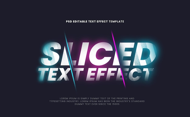 Sliced editable text effect