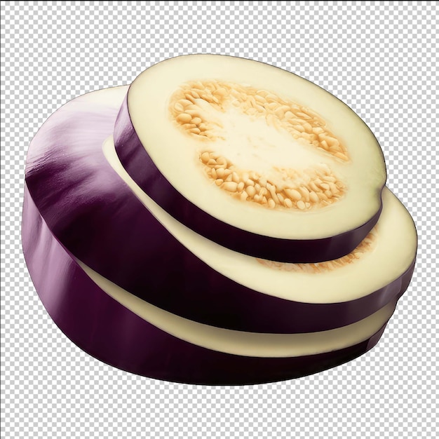 Sliced Eggplant with a Splash in PNG