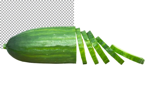 Sliced fresh cucumber On a transparent background isolated object