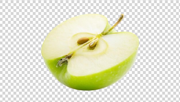 PSD sliced green apple isolated on a white background 3d illustration