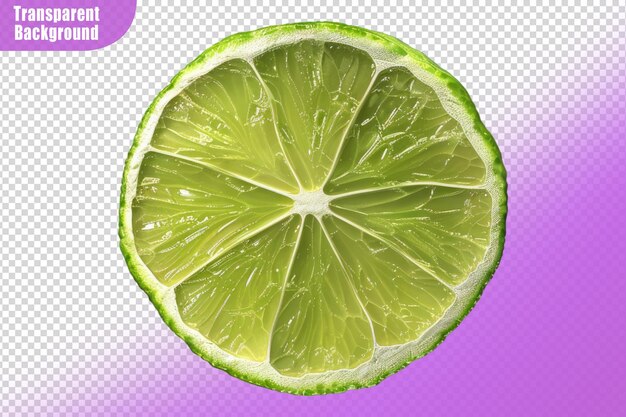 Sliced lime isolated on transparent background