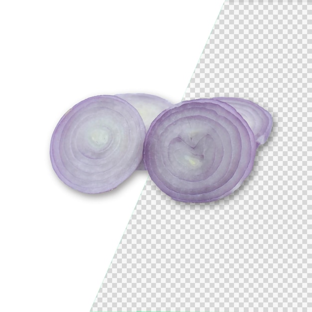 Sliced onions isolated background psd