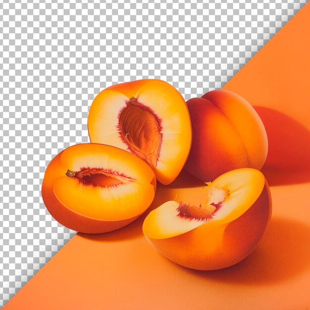 PSD sliced peaches isolated on transparent background