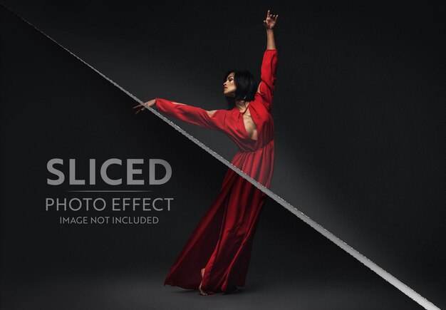 PSD sliced photo effect mockup