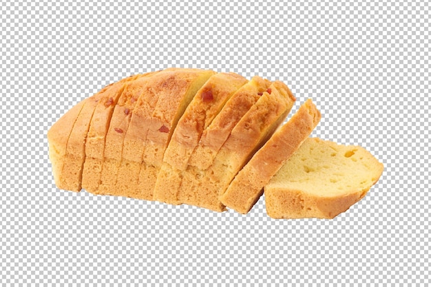 Sliced pound cake isolated rendering