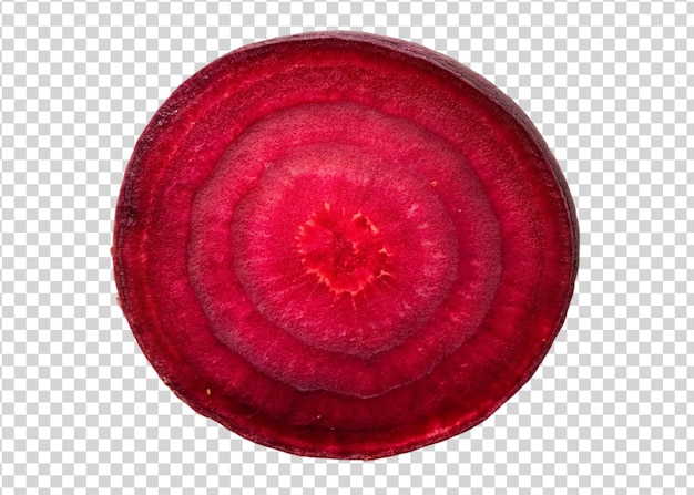 PSD sliced red beetroot isolated on transparent background top view