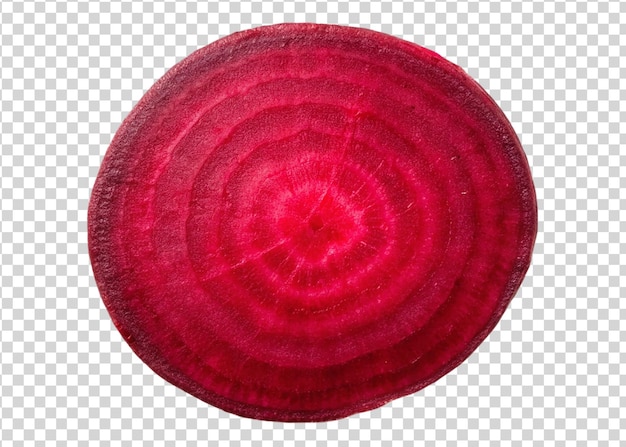 PSD sliced red beetroot isolated on transparent background top view