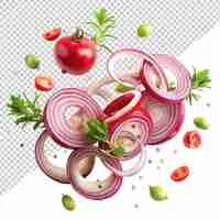 PSD sliced red onion on transparent background