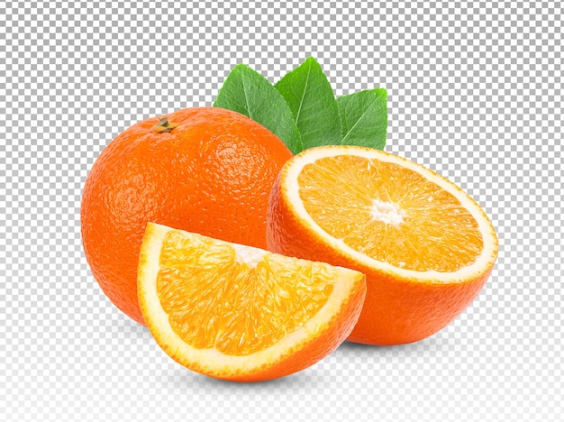 Sliced ripe oange fruit isolated