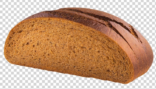 Sliced rye bread isolated on transparent background