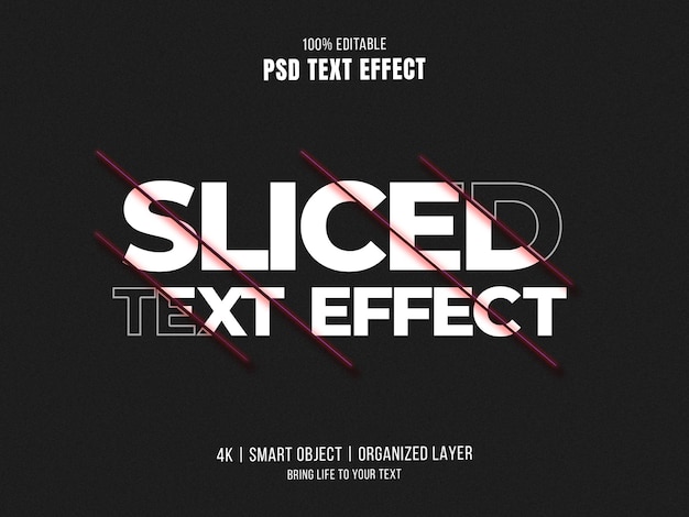 PSD sliced text effect