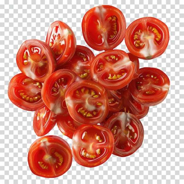 PSD sliced tomatoes transparent background