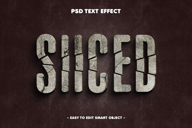 PSD sliced wall texture editable text effect