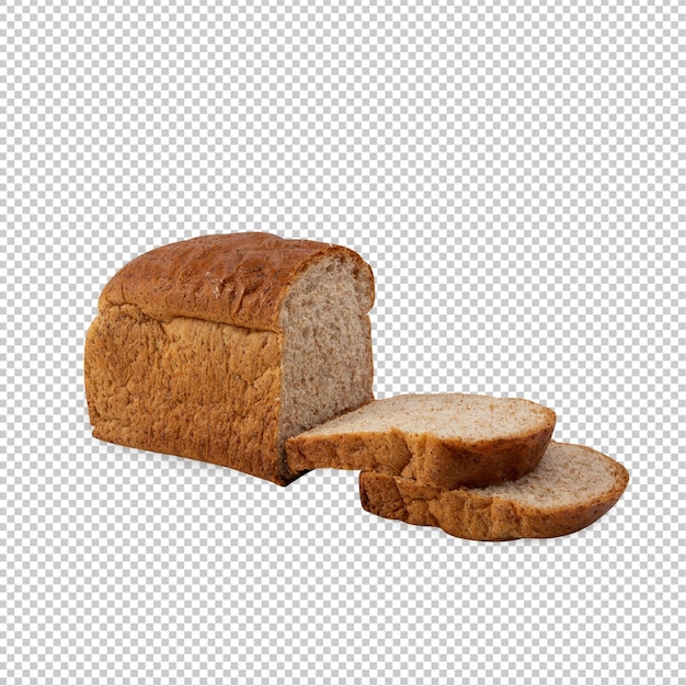 PSD sliced whole wheat bread cutout psd file