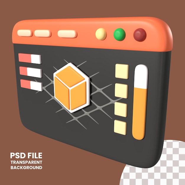 PSD slicer 3d printer 3d illustration icon