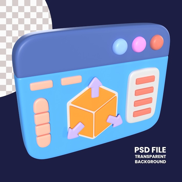 PSD slicer 3d printer 3d illustration icon