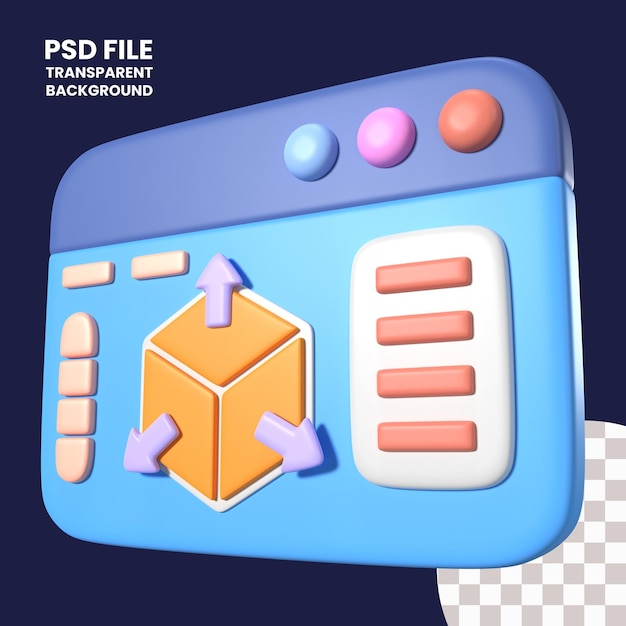 PSD Иконка иллюстрации 3d-принтера