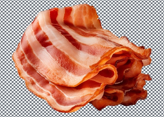 PSD slices of bacon isolated on transparent background