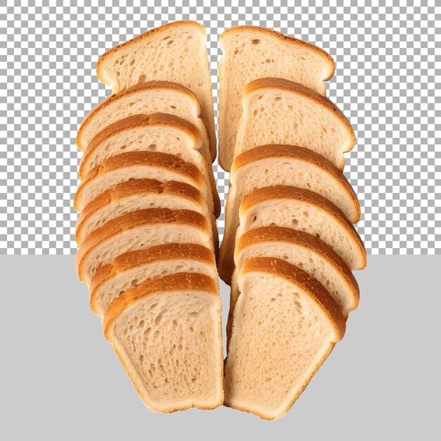 Slices of bread on transparent background ai generated