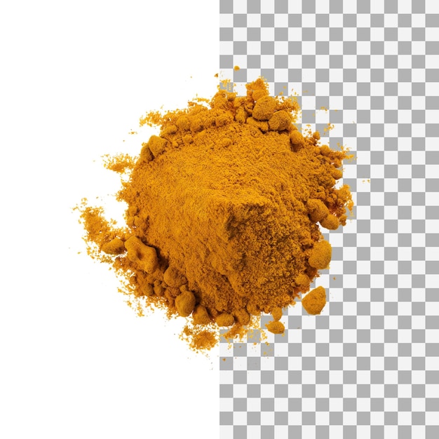 PSD slices of curcuma earthy without shadow isolated transparent background