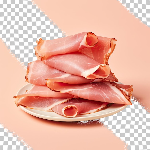 PSD slices of ham on transparent background