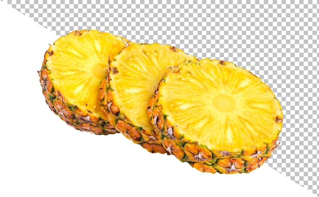 PSD slices of pineapple fruit isolated