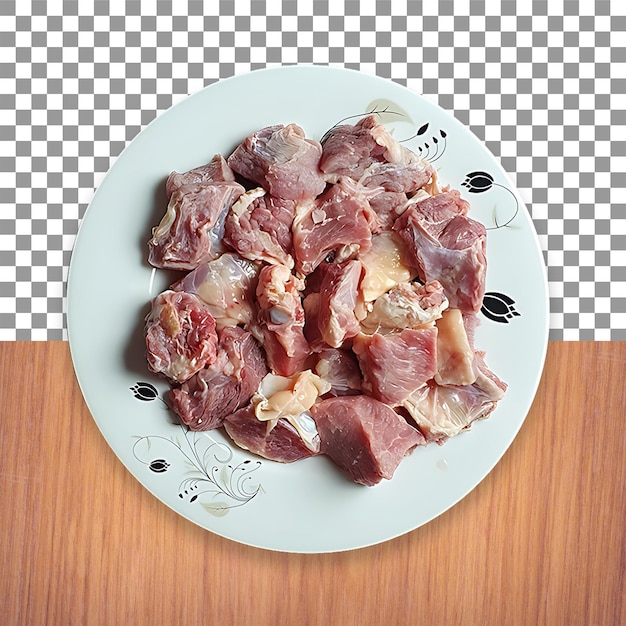 PSD slices of raw beef on a plate