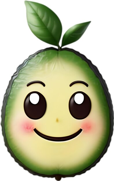 PSD Śliczna ikona awokado z kreskówki kawaii avocado clipart