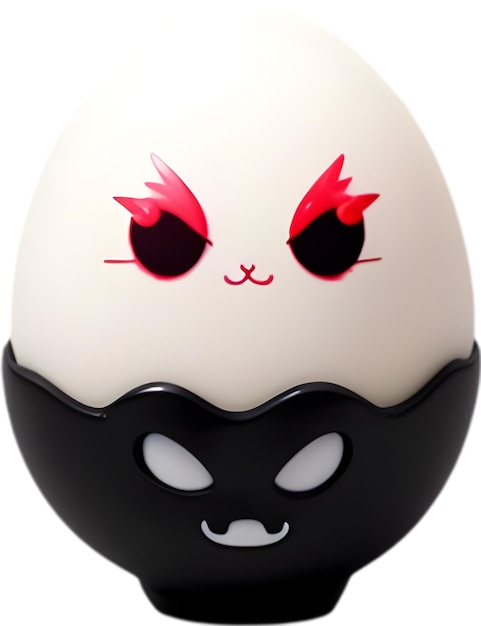 PSD Śliczna ikona jajka z kreskówki kawaii