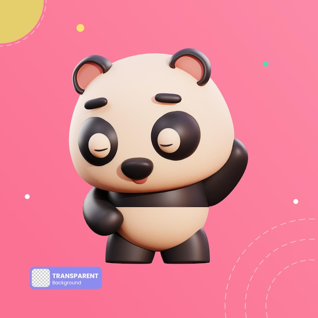 Śliczna Panda Ilustracja 3d