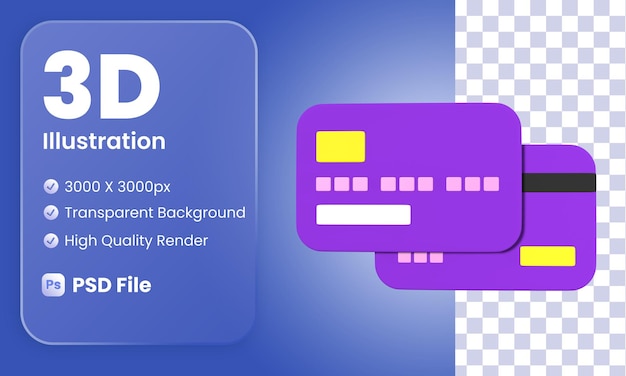 Śliczny Projekt Ilustracji Karty Kredytowej 3d