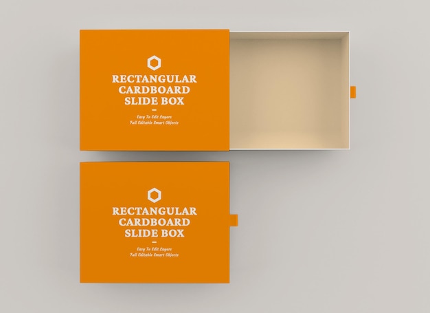 Slide box mockup design isolated