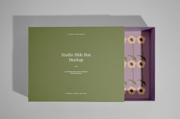 Slide box mockup design