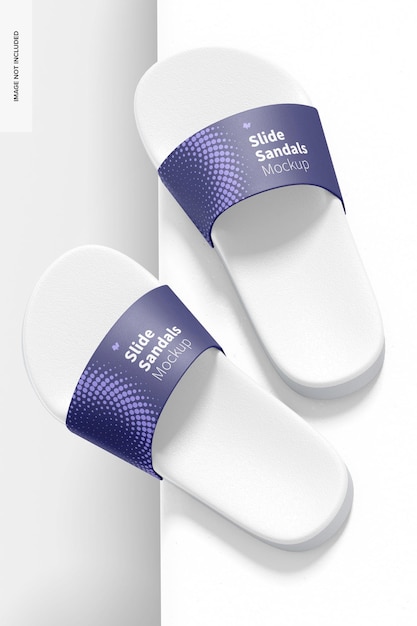 PSD slide sandals mockup, right view