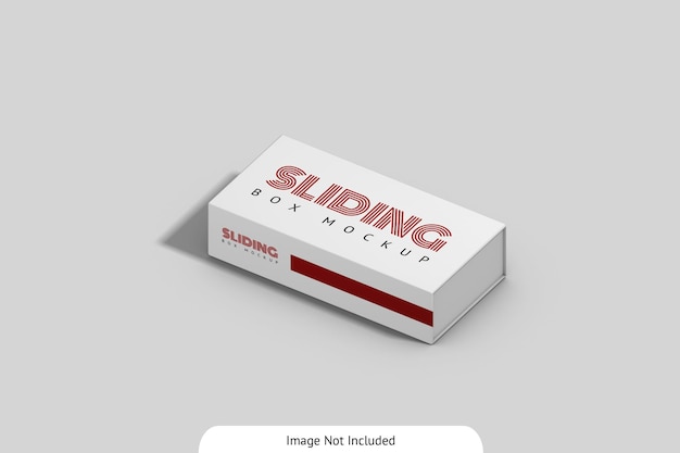 PSD sliding box mockup design isolated