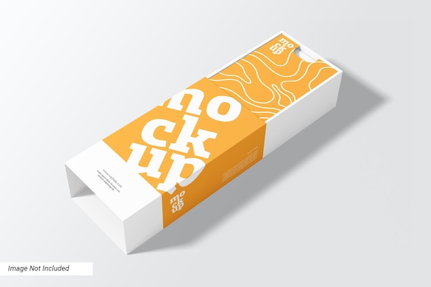 sliding box packaging mockup perspective view