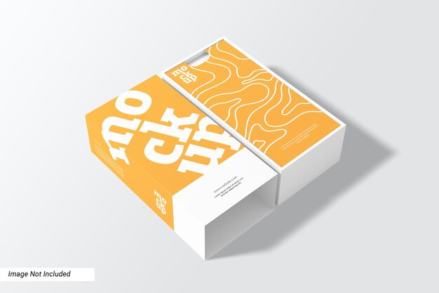 Sliding box packaging mockup perspective view