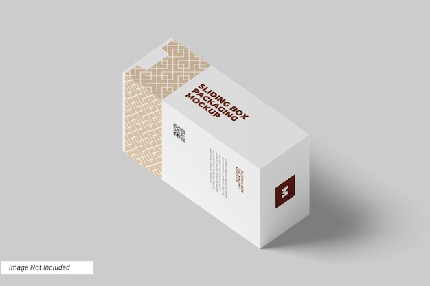 PSD sliding box packaging mockup perspective view