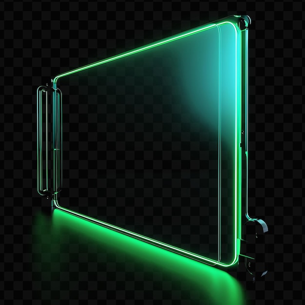 PSD sliding gate with green neon lighting and touchless entry ma design cnc frame art ink creative psd