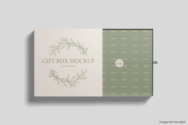 PSD mockup di scatola regalo scorrevole