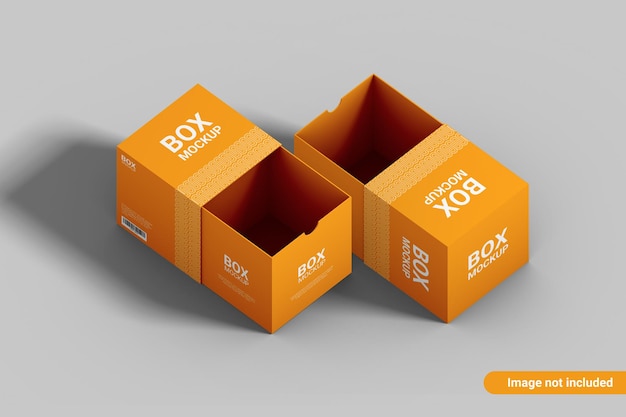 Sliding square box mockup