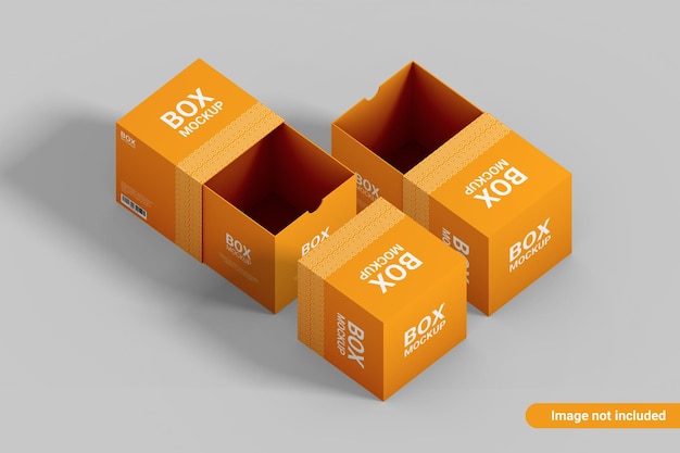 Sliding square box mockup