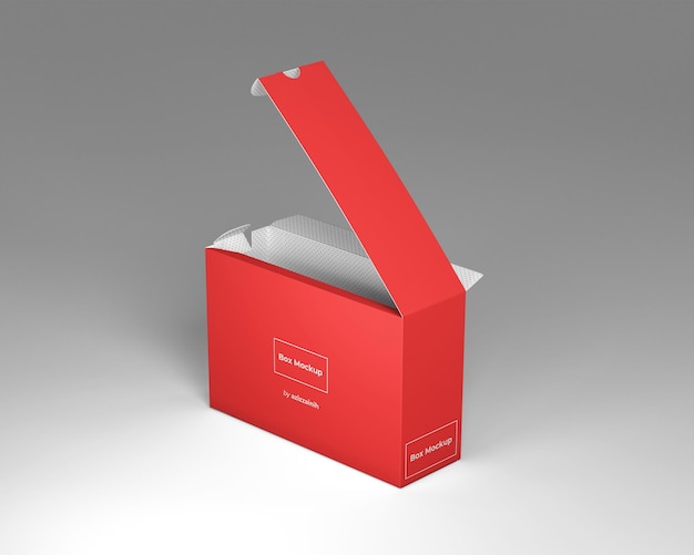 PSD slighty low slim rectangular tongue lock box mockup psd