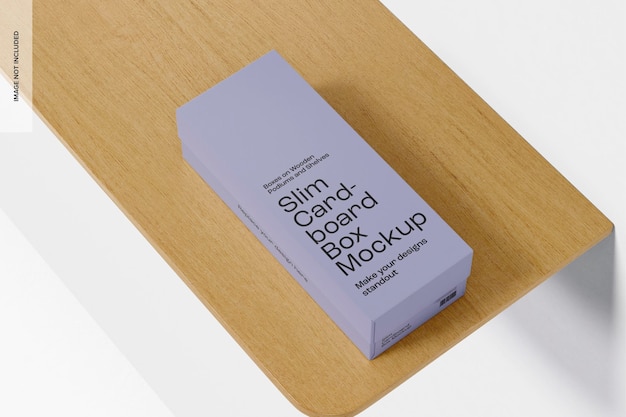 slim cardboard box mockup, closed
