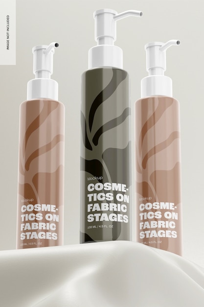 Mockup di set di flaconi per crema cosmetica sottile