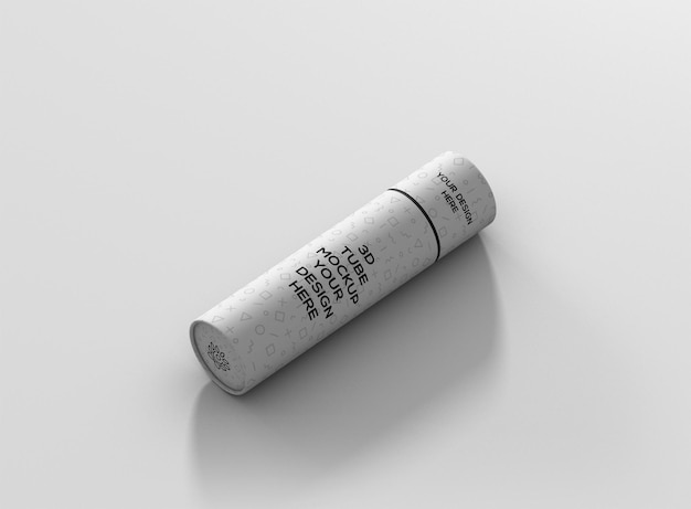 PSD slim high paper tube mockup