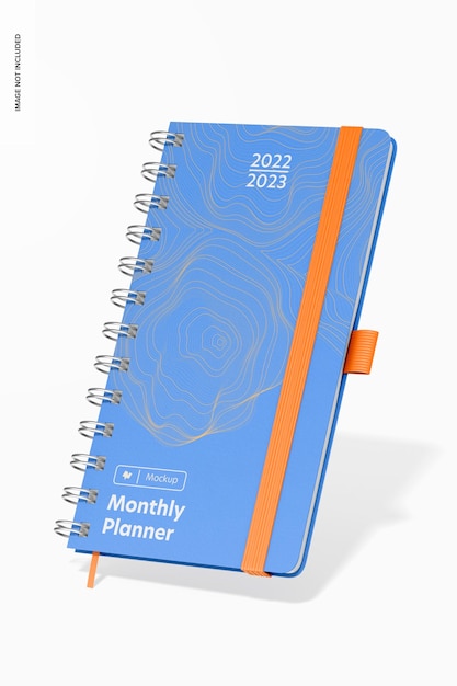 Mockup di agenda mensile sottile, mobile