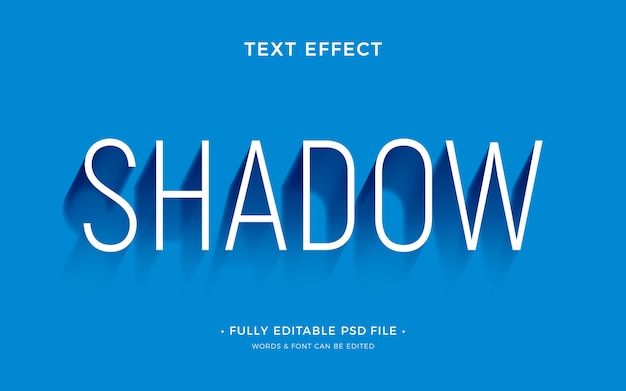 PSD slim text effect with shadow