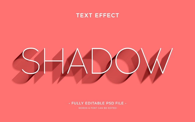 PSD slim text effect with shadow