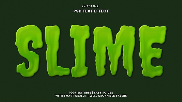 PSD Редактируемый текстовый эффект slime